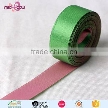 Wholesale cheap two color printed double sided polyester satin ribbon for sale