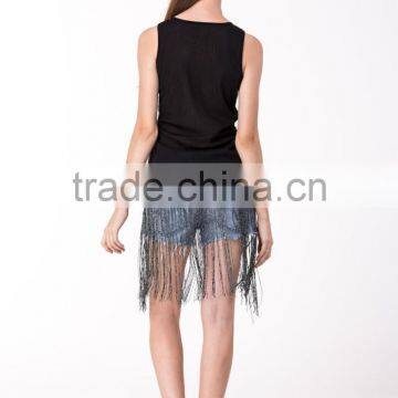 New Design Clothing Manufacturers Beaded Tassels Top For Women photo-3