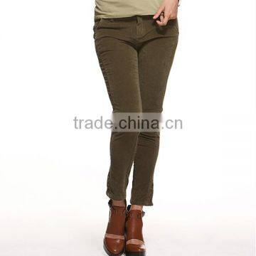 2015 Latest Design Apparel Clothing Manufacturer Top Fashion Casual Smart Slim Fit Women's Corduroy Pants photo-2