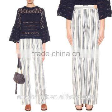 OEM Service New Style Woman Fashion Stripe Linen Trousers photo-6