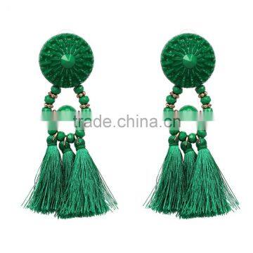 Bohemian Colorful Tassel With Crystal Beads Dangle Earrings for Women Jewelry photo-5