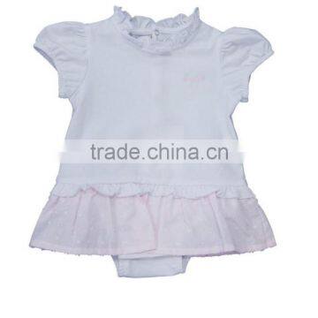 2014 summer kids wear one piece baby girl rompers with dress for kids cotton playsuit