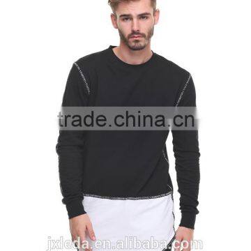 Fields French Terry Fabric Rounded Neck Hem Printed Trim Drop Tee Color Block t Shiet for Men photo-2