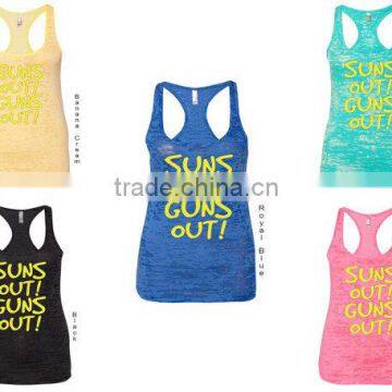 Multies Colors Ladies Burnout Racerback Tank Top Workout Tank Tops and Tees Stringer Gym Tank Top Wholesale