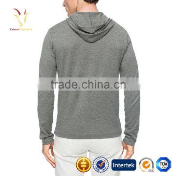 Top 10 Grey Cashmere Soft Hooded Pullover Mens Sweater photo-2