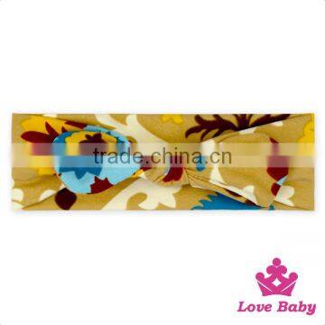 Korean Fancy OEM Service Lovely Style Knitted Pattern Printed Bow Custom Cotton Newborn Baby Headband Accessories photo-2