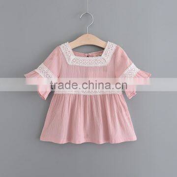 S33520W Sweet Girls New Lace Flower Fancy Summer Pink Blouse photo-4