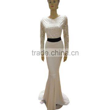 Ladies Long Sleeve Maxi Dresses Western Evening Party Wear Fish Tail Cut Dress photo-3