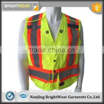 ANSI five point tear way safety vest with snaps closure and reflective tape