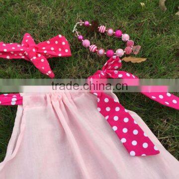 New Hot Sell Girls Summer Cartoon Butterfly Dress With Necklace and Headband Set photo-4