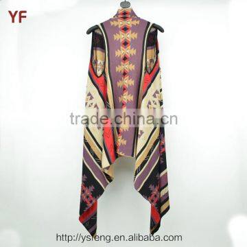 Women Fashion Knitting Pattern Poncho Sweater photo-2