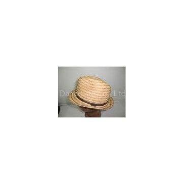 Beach Raffia Braid Hats With Leather Belt, Summer Women Straw Hats with Zigzag Stitching