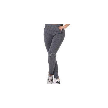 Peppered Gray High Waist Tiny Floral Fleece Lined Leggings