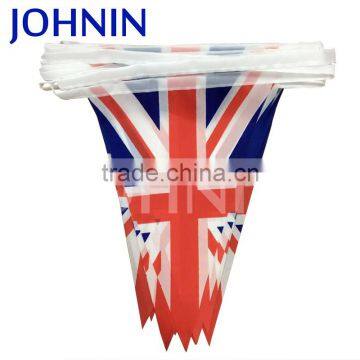 Wholesale Eco-friendly 15x20cm 75D Polyester Custom Design Britain Triangle Bunting for Decoration