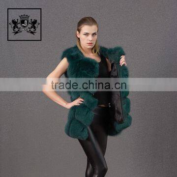 Factory Latest Fashion Coat Animal Fur Knitted Fox Fur Vest photo-4