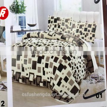 3D embossed and printing high quality flannel comforter set changshu factory