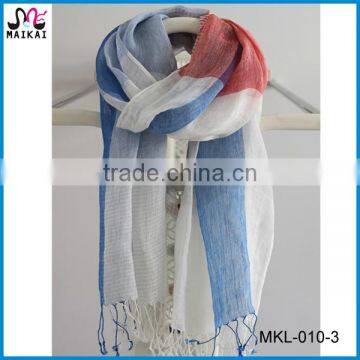 High quality lady's fashion linen cotton scarf manufacturer