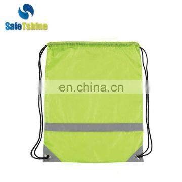 Convenient to carry reflective polyester drawstring bag