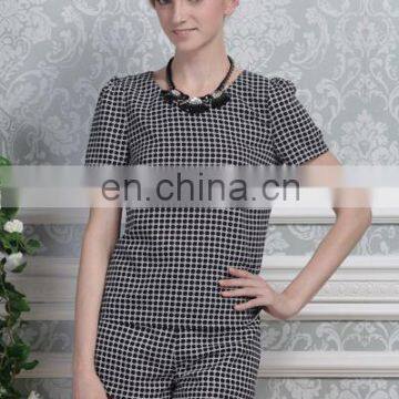 2014 New Arrival Women Short Sleeve Tops And Short Pants 2 Pieces Sets