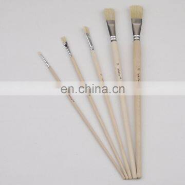 Long Wooden Handle Artist Bristle Paint Brushes