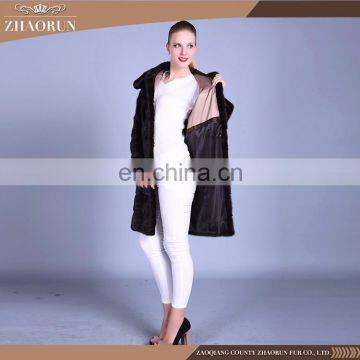 2016 New Style Winter Mink Fur Coat Original Color Women Soft Mink Coat