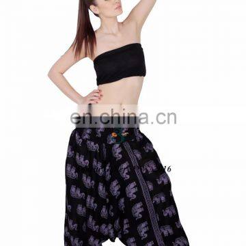 Women Pant For Travel Yoga Purple Jumpsuit Aladdin Elephant Print Dance Harem Pant New