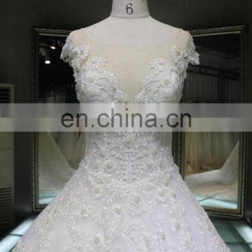 2017 Chins Supplier Sweetheart Long Lace Cathedral Loyal Train Wedding Dress for Bridal photo-5