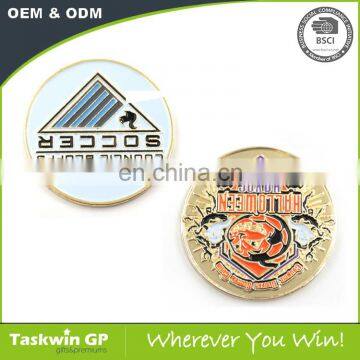 Professional promotion custom good look round shape mini gold plated emboss logo challenge coin