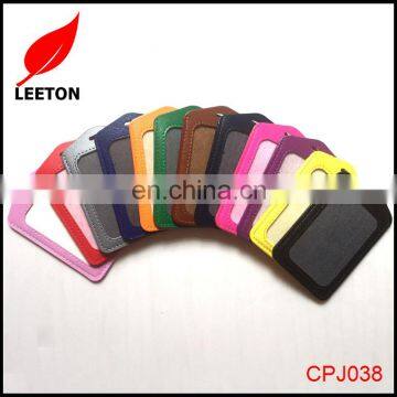 Factory supply double sided leather ID card holder