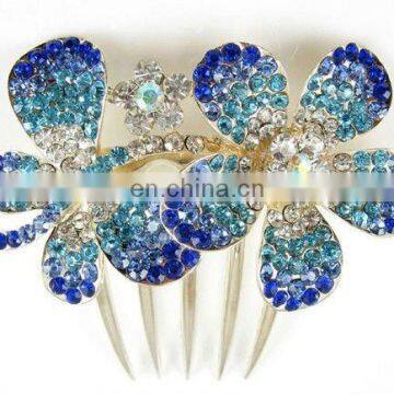 2013 newest fashion alloy rhinestone hair comb fork