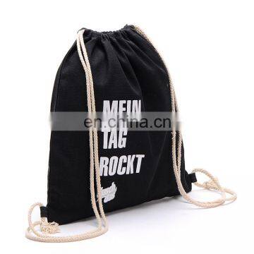 Wholesale black canvas softball drawstring back pack