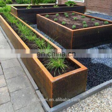 Corten steel flowerpot large metal planters for outdoor