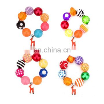 Children bracelet Kids Girl Colorful bracelet with deer Pendants birthday holiday Gift 4Colors