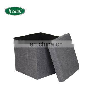 High Quality Modern Fabric Soft Round Velvet Living Leather Stool Folding Bed Sofa Bench Storage Ottoman Design photo-4