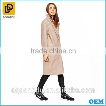 Korean style ladies wool trench coat 2016 new design