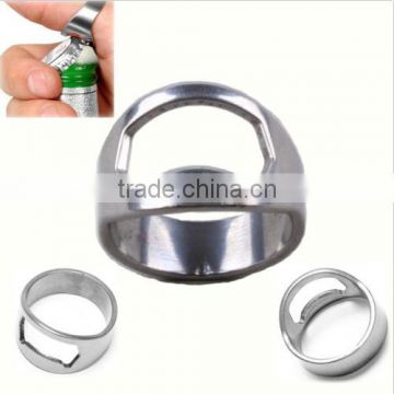 Cool Men Stainless Steel Metal Finger 0.88inch Ring Beer Wine Bottle Opener Tool