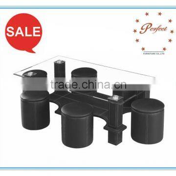 modern coffee table with glass top design, center table design PCT14133