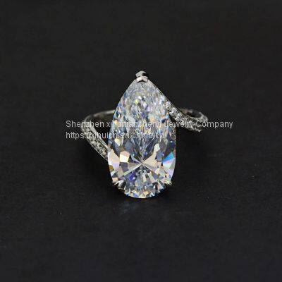 Luxury 12*22MM Water Drop Wedding High Carbon Diamond Rings For Women 925 Sterling Silver Created Moissanite Fine Jewelry