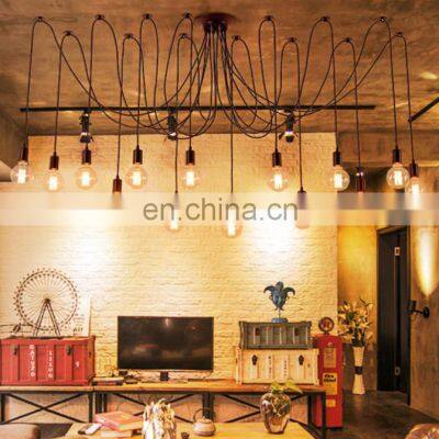 Modern Nordic Retro Light Edison Bulb Light Chandelier Vintage Loft Antique Spider Ceiling Lamp Fixture Light