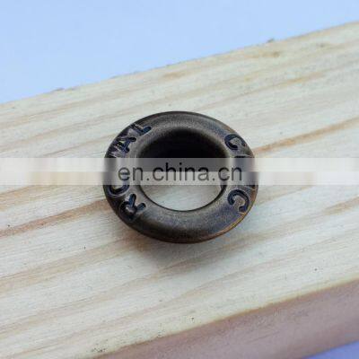 12mm good quality customized steel engraved metal 6mm top brass eyelets/grommets