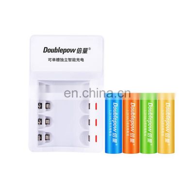 Rechargeable AA AAA Ni-MH Ni-CD Individual Smart Battery Charger 4pcs AA Batteries kits with EU AU US UK plug