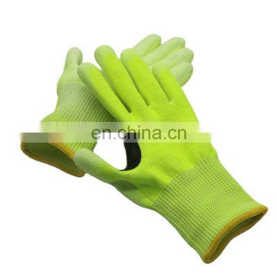 ANSI Cut Level A5 PU Coated Cut Resistant Steel Wire Safety Work Gloves With Thumb Arch Protection For Metal Stamping Assembly