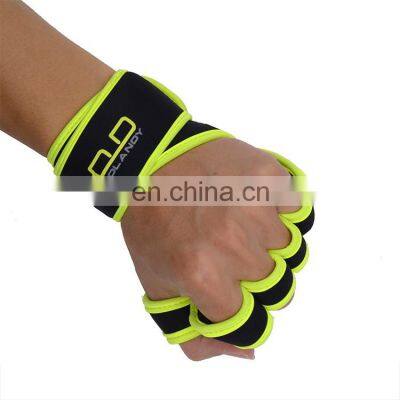 HANDLANDY workout great grip sport gym hand gloves weight fitness Training Long Wrist Great Grip Fingerless Cycling gym gloves