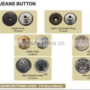 Low price different size Customnized Alloy rotatable Jeans button