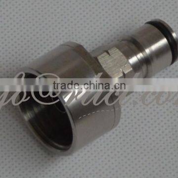 Stainless Carbonation Cap, Ball Lock Type, Fit on soft drink PET bottles, With Dip Tube, Homebrew Kegging, New