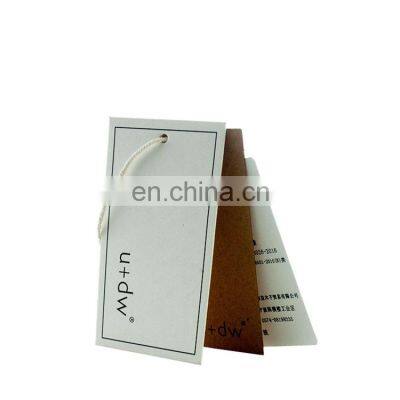 Wholesale Custom Design Printing Name Logo Paper card recycled Garment Hangtag Labels embossed hang tag