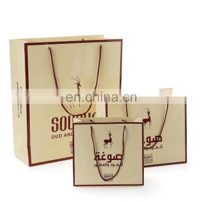 Cheap Recycled Custom Logo Printed Grocery Shopping Packaging Brown Kraft Paper Bag With Handles