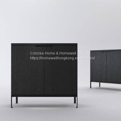 modern 2 door cabinet buffet LH1522 black oak cabinet