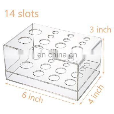 Clear Acrylic Makeup Brush Holder Acrylic Makeup Brush Organizer With 14 Slots photo-5