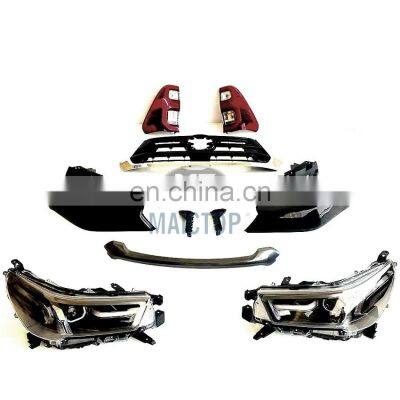 Maictop car body parts front bumper grille body kits for hilux revo facelift bodykit 2016-2018 upgrade to 2020